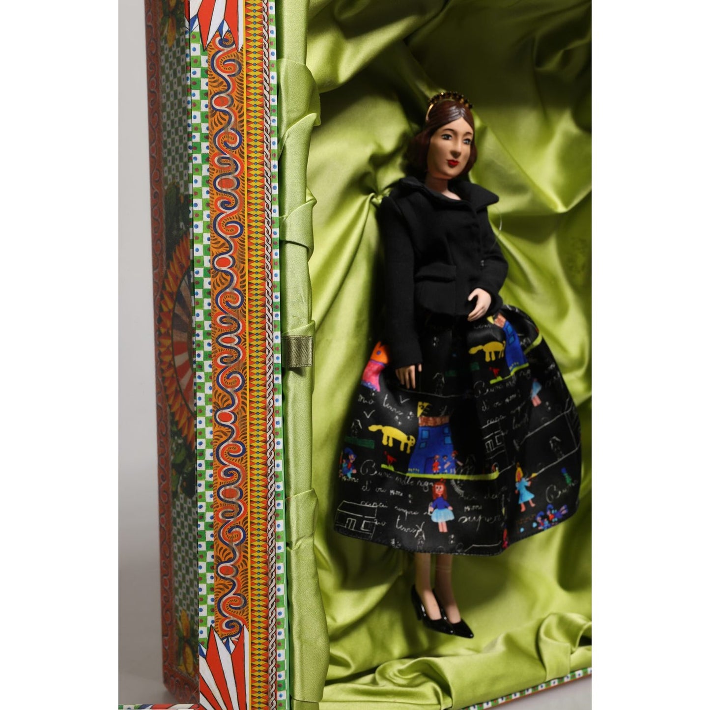 Dolce & Gabbana Black Dress Ceramic Porcelain Fashion Leather Sicily Dolls