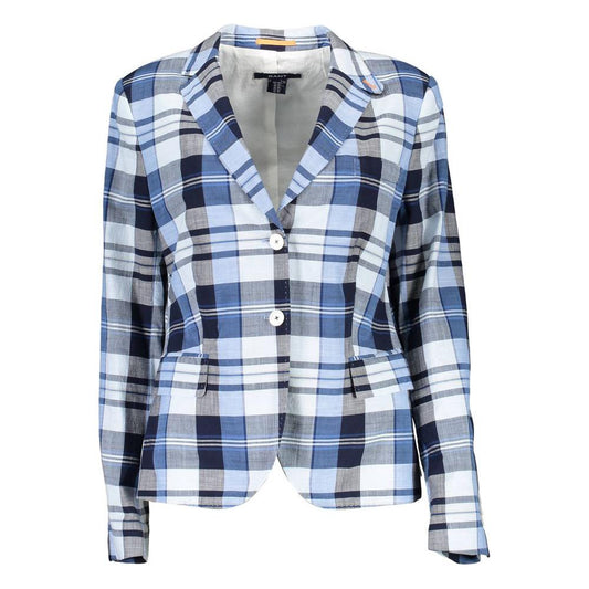 Gant Light Blue Cotton Women Jacket