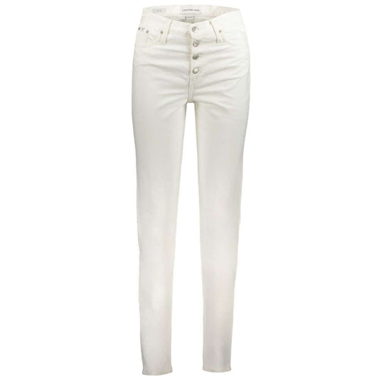 Calvin Klein White Cotton Jeans & Pant CA-30526-W25 | L32