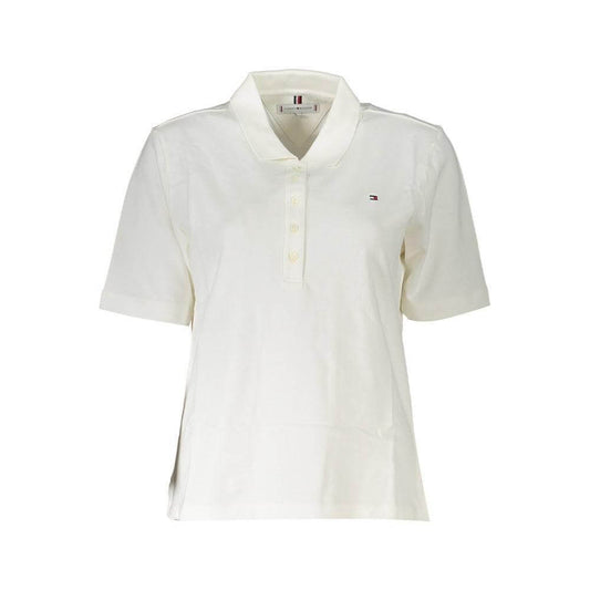 Tommy Hilfiger White Cotton Polo Shirt TO-36874-XS