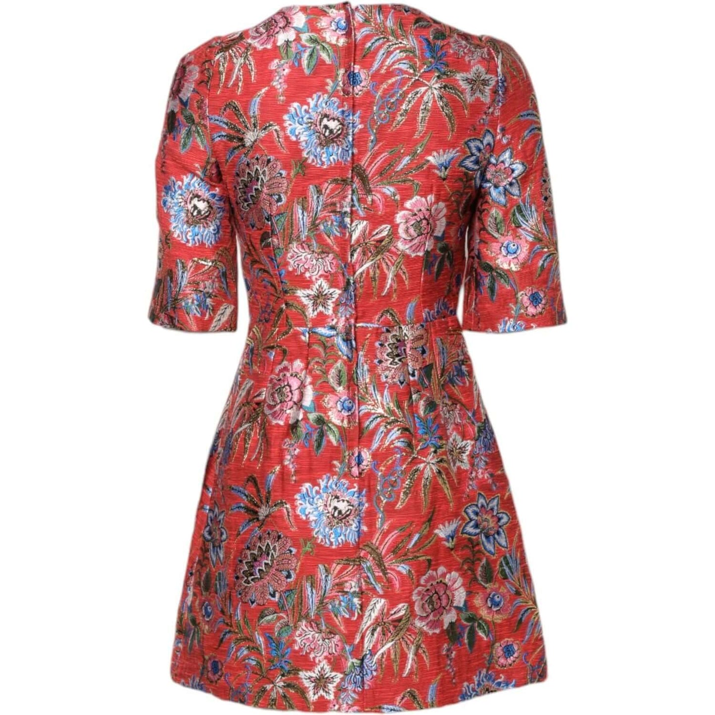 Dolce & Gabbana Red Floral Jacquard A-line Mini Dress DR81641-36