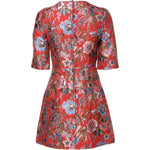 Dolce & Gabbana Red Floral Jacquard A-line Mini Dress DR81641-36