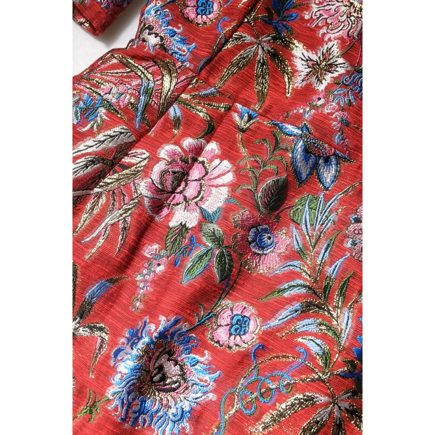 Dolce & Gabbana Red Floral Jacquard A-line Mini Dress DR81641-36