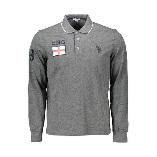 U.S. POLO ASSN. Gray Cotton Men Polo Shirt