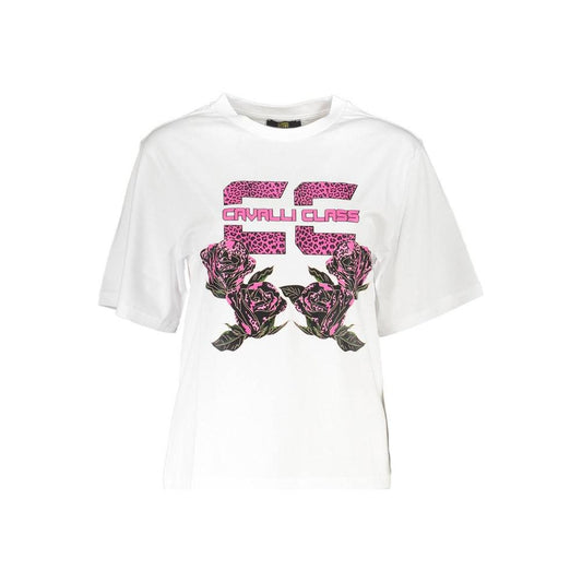 Cavalli Class White Cotton Women T-Shirt
