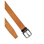 Dolce & Gabbana Brown Classic Calf Leather Silver Buckle Belt