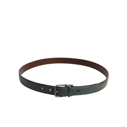 Dolce & Gabbana Green Classic Leather Metal Buckle Belt