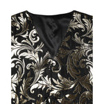 Dolce & Gabbana Black Gold Jacquard Formal Men Waistcoat Vest