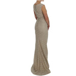 Dolce & Gabbana Beige Ricamo Cutout Cotton Sheath Dress Dresses