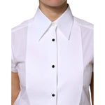 Dolce & Gabbana White Cotton Short Sleeves Collared Polo Top TSH878609-38