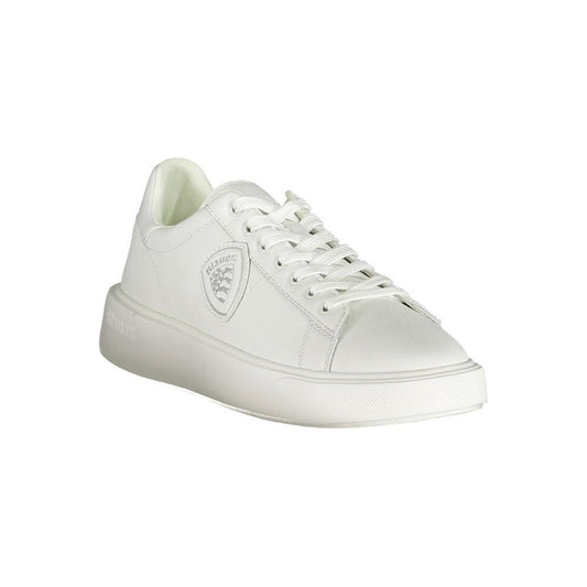 Blauer White Leather Men Sneaker