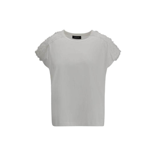 Fabiana Filippi T-Shirt with tulle appliqués FA-JED275F61121-IT44 | L