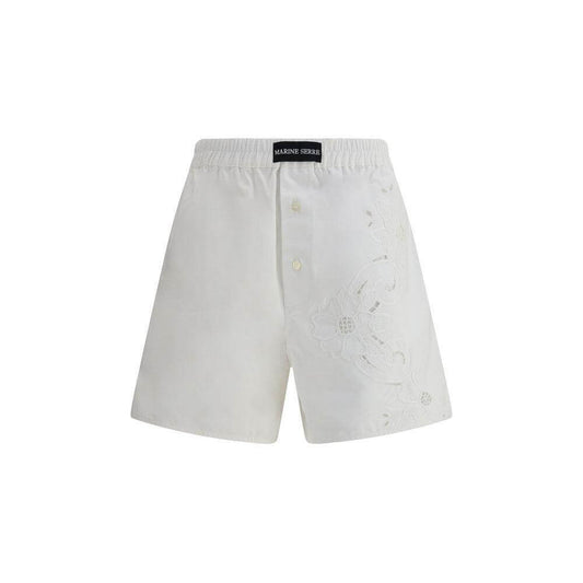 Marine Serre Linen Shorts MA-USH002AUWOV0007WH10-S