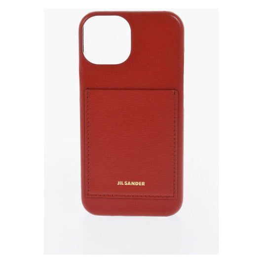 Jil Sander Leather Iphone 15 Case with with Card Compartment