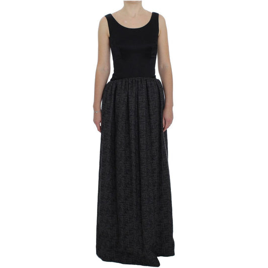 Dolce & Gabbana Black Gray Sheath Gown Full Length Dress