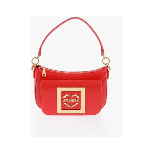 Moschino LOVE Faux Leather Bag with Removable Shoulder Strap and Meta