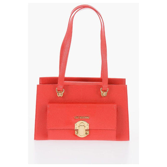 Moschino LOVE Faux Leather Shoulder Bag with Golden Details