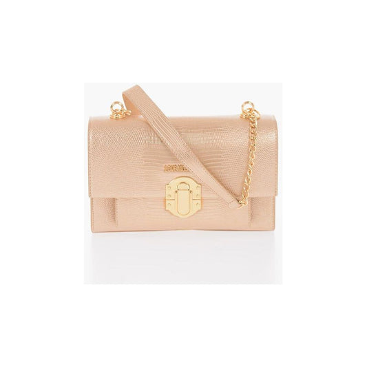 Moschino LOVE Metallic Faux Leather Shoulder Bag