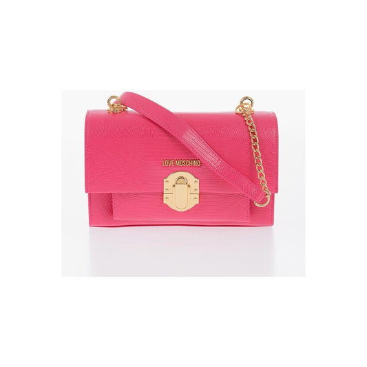 Moschino LOVE Faux Leather Shoulder Bag with Metal Magnetic Closure
