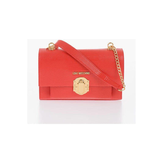 Moschino LOVE Faux Leather Shoulder Bag with Metal Magnetic Closure