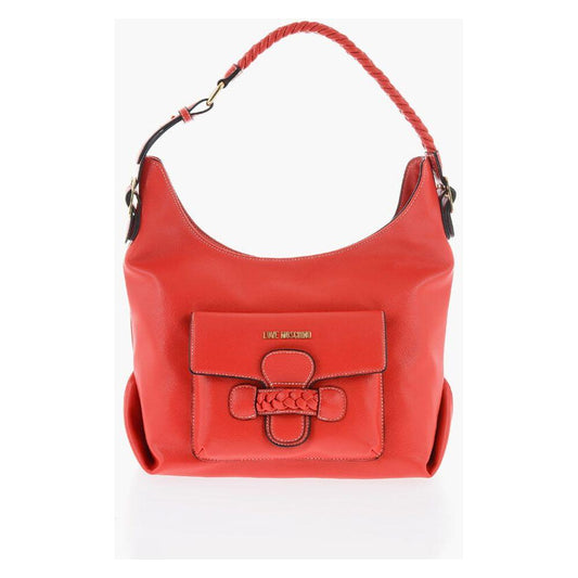 Moschino LOVE Faux Leather Shoulder Bag with Braided Handle