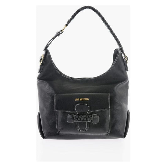Moschino LOVE Faux Leather Shoulder Bag with Braided Handle