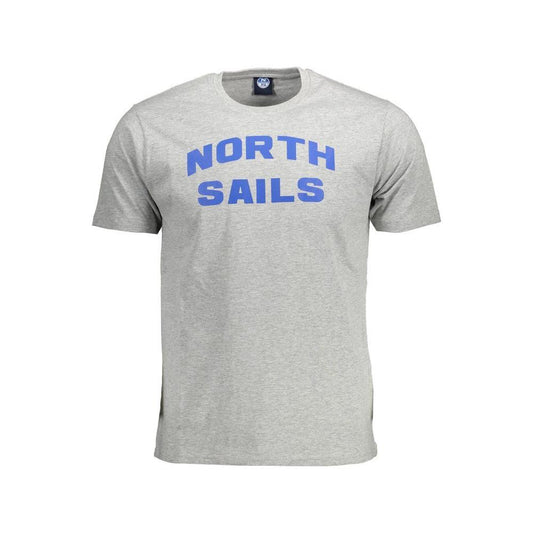 North Sails Gray Cotton Men T-Shirt NO-3474-XL