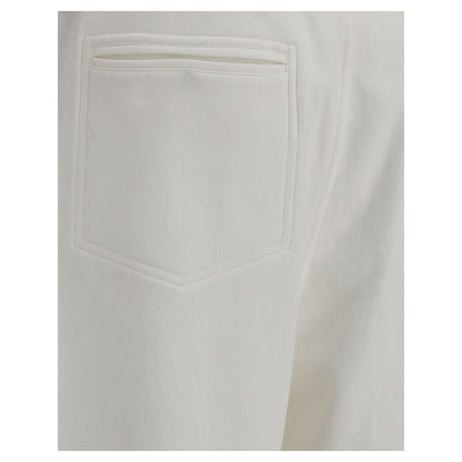 Brunello Cucinelli White Cotton Joggers (Workout Pants)