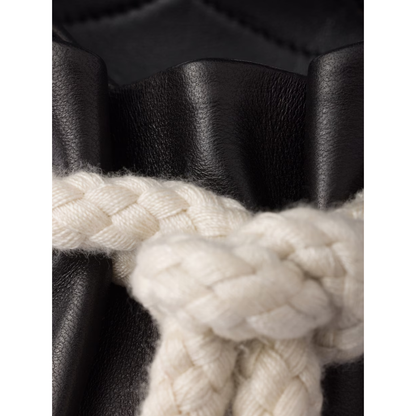 Prada Black Nappa Leather Rope Detail Sandals