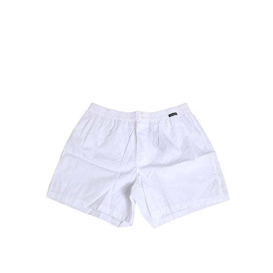 Dolce & Gabbana White Cotton Regular Boxer Shorts Underwear