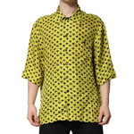 Dolce & Gabbana Yellow Heart Short Sleeves Men Casual Shirt TSH90656-42