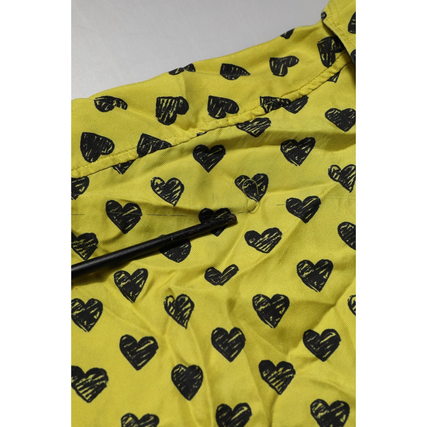 Dolce & Gabbana Yellow Heart Short Sleeves Men Casual Shirt TSH90656-42