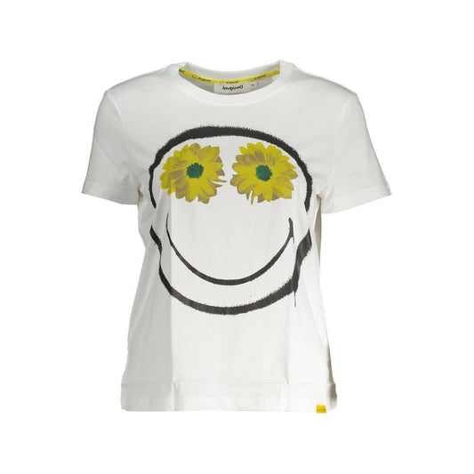 Desigual White Cotton Women Top DE-37209-XL
