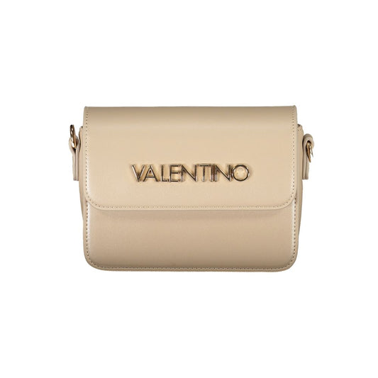 Mario Valentino Beige Polyethylene Women Handbag with shoulder strap and automatic closure