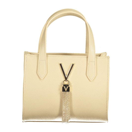Mario Valentino Beige Polyethylene Women Handbag with iconic V logo and tassel detail