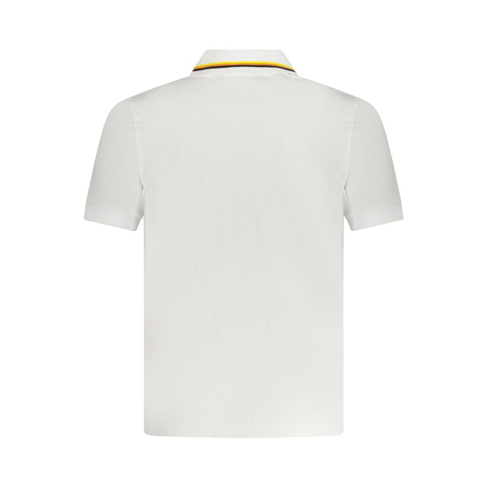 K-WAY White Cotton Polo Shirt, short sleeve, 2 buttons, contrasting details, logo application on the back.