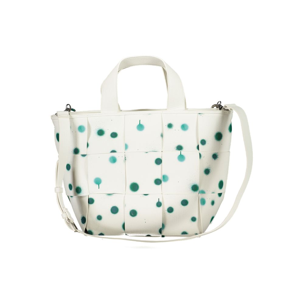 Front view with bag zipped and handles upright.