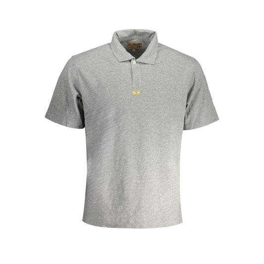 La Martina Brown Cotton Men Polo Shirt LA-30455-S