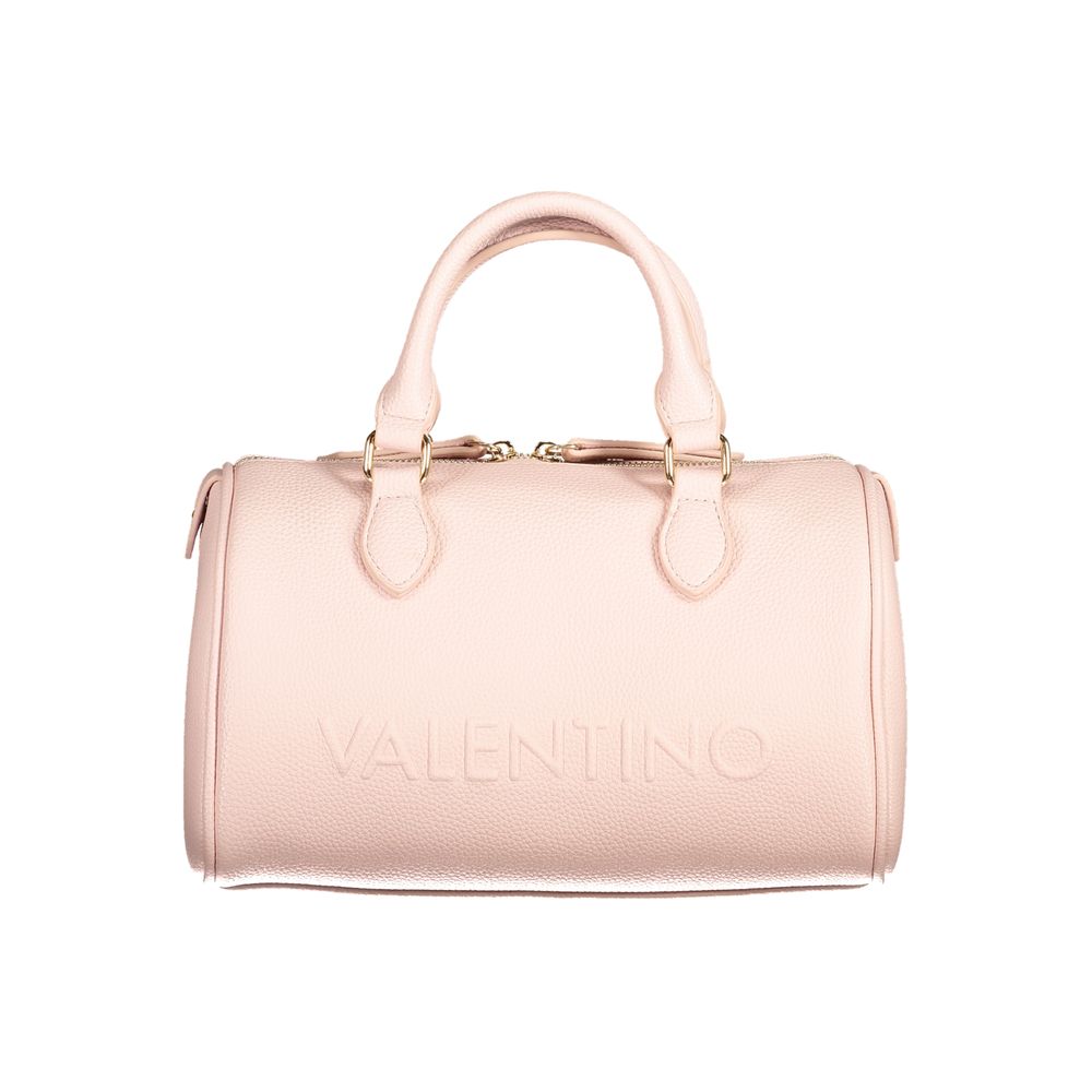 Mario Valentino Pink Polyethylene Women Handbag with dual handles and shoulder strap