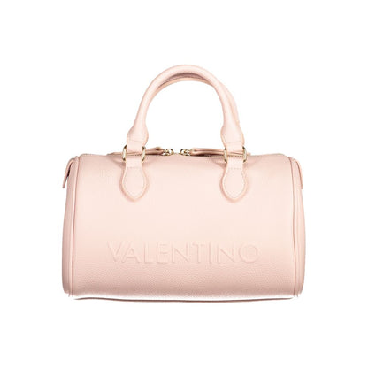 Mario Valentino Pink Polyethylene Women Handbag with dual handles and shoulder strap