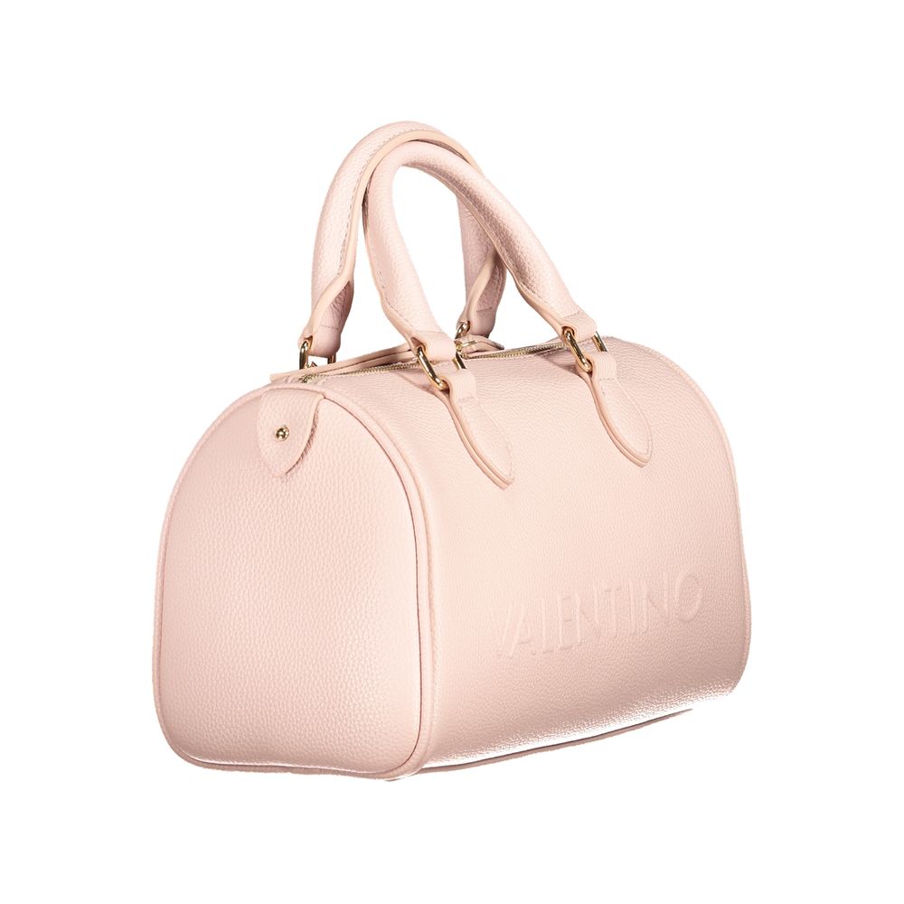 Mario Valentino Pink Polyethylene Women Handbag with handles, showcasing eco-luxury fashion and sustainable style.