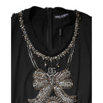 Dolce & Gabbana Black Cotton Rhinestone Embellished Tank Top DR81735-40