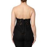 Dolce & Gabbana Black Cotton Floral Lace Corset Bustier Top TSH906757-48