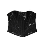 Dolce & Gabbana Black Cotton Floral Lace Corset Bustier Top TSH906757-48