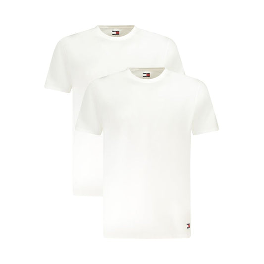 Tommy Hilfiger White Cotton Men Underwear Shirt with iconic logo, premium cotton blend for comfort and style, perfect for layering.