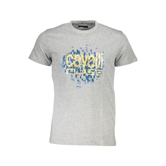 Cavalli Class Brown Cotton Men T-Shirt CA-36984-XL