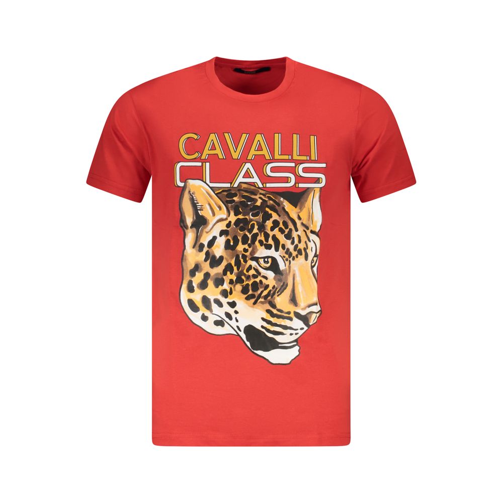 Cavalli Class Red Cotton T-Shirt