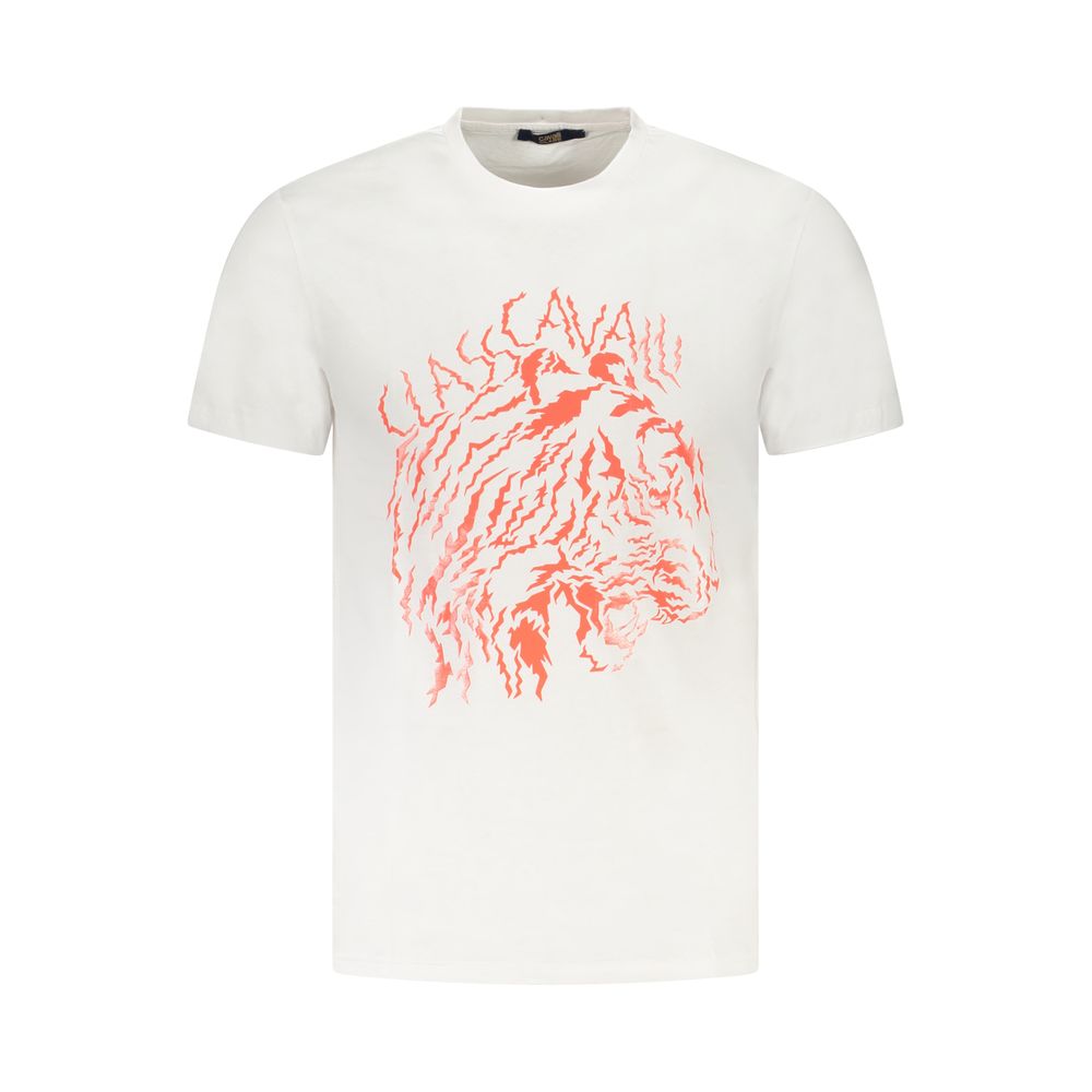 Cavalli Class Bianco Cotton Men T-Shirt