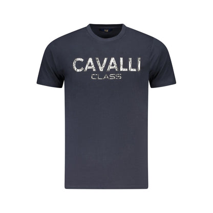 Cavalli Class Blu Cotton Men T-Shirt