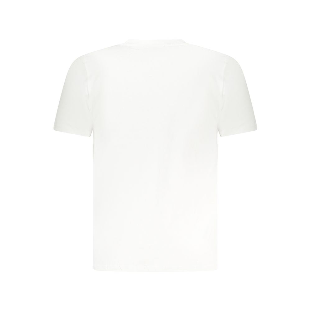 Alt Tag: Back view of Cavalli Class White Cotton T-Shirt with short sleeves, crew neck, and logo print